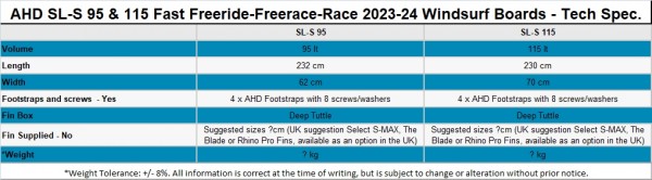 AHD SL-S FREERACE WINDSURF BOARD - CAN BE FOILED